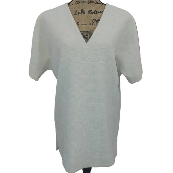 COS Tops - Women's COS Cream Reverse Tweed Short Sleeve Tunic Blouse 4 Oversized